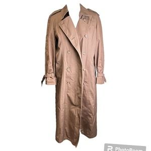 London Fog Vintage Trench Coat‎ Women's Size 12 Double Breasted Made In The USA